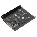 Miniatyrbilde 7 av 8: SATA Adapter 2 i 1 MSATA/M2 NGFF SSD til Dual Port SATA3 Converter med 3,5 tommers harddiskstøtte Datatilbehør