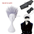 Miniatyrbillede 2 af 5: Gojo Satoru Cosplay Paryk - Kort Varmebestandig Kunstig Hår, Anime Jujutsu Kaisen, 2023 Edition (Inkluderer Paryk Hætte) One Size Gojo Satoru Paryk B
