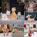 Miniatyrbilde 3 av 5: Juledekorasjoner Utendørs Lysende Dyr, hund, hjort, julenisse utendørs F