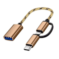 Miniatyrbillede 2 af 8: TYPE C OTG Adapter Kabel 2 i 1 USB Type C til USB Adapter til Android Telefon U Disk Card Reader Rose Gold