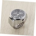 Miniatyrbillede 2 af 3: Dame Finger Elastisk Herre Sort Ring Kreativ Urskive
