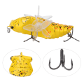 Miniatyrbillede 8 af 8: Hårde fisk lokke Bionic Cicada Shape fiskeagn med roterende spins Propel diskant krog 7,5 cmY238-8