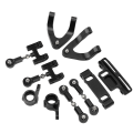Miniatyrbild 8 av 8: RC Aluminium Övre nedre upphängningsarm Styrkopp Hexadapter Set för WPL D12 RC CarBlack