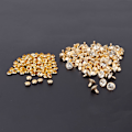 Miniatyrbilde 5 av 8: Krystallinnlegg i stoff hurtignagler 12 mm flekker studshette for DIY-lærdekorasjon (#4)