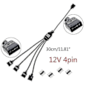 Miniatyrbillede 2 af 2: 12v 4pin Rgb Forlænger Adapter Kabel Mboard Til Rgb Konnektor Splitter Hub Til Pc Led