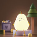 Miniatyrbillede 3 af 5: 1 stk. Pæreformet Lampe LED Natlampe Genopladelig Silikone Mini Bordlampe med 7 Farveskift ved Tapning, Sengelampe, 132*110*152mm