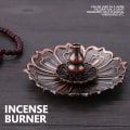 Miniatyrbillede 8 af 8: Kobber Røgelseskinne Plade Røgelse Bakke Lotus Flower Modeling Røgelse Brænder Holder