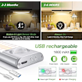 Miniatyrbillede 3 af 4: Bevægelsessensor Skab Lys - 160 LED Skab Lys, USB Genopladelig, Trinløs Dæmpning, 3 Tilstande, Automatisk Belysning, 1800mAh Batteri [Energiklasse A+]