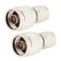 Miniatyrbillede 1 af 8: 2 stk 50 ohm N han til TNC han stik lige adapter til antenner Broadcast radioer