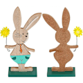 Miniatyrbild 3 av 4: Påskdekoration, Påskhare Dekoration, Set med 2 Trä Påskhare Påskdekorationer för Deco