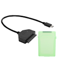 Miniatyrbillede 6 af 8: TypeC SATA-adapter 2,5 tommer USB 3.0 10G SSD HDD harddiskdrev kabelbeskyttelsesboks (grøn)