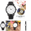 Miniatyrbilde 8 av 8: Kvinne Kvarts Armbåndsur Rund PU-reim Big Dial Armbåndsur (Simple Dial)