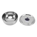 Miniatyrbillede 6 af 8: Rustfrit stål skål 2 lags rustfast termisk isolering til rissuppekøkken bestik 14 cm diamanttype