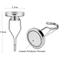 Miniatyrbillede 2 af 5: Neodymium magnetkrogesæt - Stærke 45 kg trækkraft drejelige køkkenkølekroge til håndklæder og karklude - pakke med 6 stk.