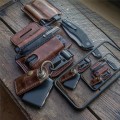 Miniatyrbild 3 av 8: EDC-organiser bältesögla läder multiverktygshållare för penna ficklampa verktyg och EDC-utrustning