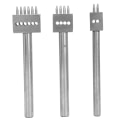 Miniatyrbilde 1 av 6: Gjør-det-selv-skinn hullstansesett - 3-delt avstandsstanseverktøy for beltehullsmaskin (4 mm, 2+4+6)