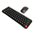 Miniatyrbild 3 av 8: Trådlöst tangentbord Mus Combo Mini Bärbar Retro Silent 2.4G Trådlös 68 tangenter Office Tangentbord Mus Set Svart