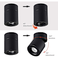 Miniatyrbillede 3 af 5: Loftlampe, Justerbar lampehusvinkel, Loftspots, Loftlampe, Justerbare loftspots, LED loftlampe, (Sort-3000K)
