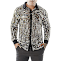 Pikkukuva 3 / 5: Kiiltävä kulta-sequined mesh miesten disco-tanssipaita, koko M