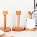 Miniatyrbillede 2 af 5: Rulleholder Sød Stabil Praktisk Dyreformet Stativ Papirhåndklæde Rulleholder Stativ Til Køkken Kitty