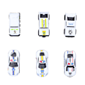 Pikkukuva 5 / 8: 6 kpl poliisiautoleluja 1:64 mittakaavassa Premium-seos Kestävä Pieni kannettava Hieno muotoilu Elävät värit Die-cast-autot