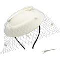 Miniatyrbilde 1 av 5: Stiligg Fascinatorhatt med Slør for Kvinner Perfekt for Kentucky Derby Bryllup og Tepartyer