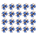 Miniatyrbild 5 av 8: 20 st pärlblommor strass DIY kläder manschett brosch mode smycken tillbehör blå