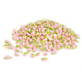 Miniatyrbilde 8 av 8: Håndlagde blomster med blader små roser hodeplagg dukketilbehør DIY kunstig bånd (rosa)