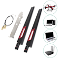 Miniatyrbilde 2 av 5: 2.4ghz 5ghz Dual Band Wifi Rp-sma Hannantenne + 20cm Rp-sma Ipex Mhf4 Kabel