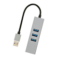 Pikkukuva 7 / 8: 4-porttinen USB3.0-keskitin, moniporttinen Plug and Play, 5 Gbps:n huippunopeudella toimiva USB3.0-RJ45-verkkoadapteri, USB-telakka, hopeanharmaa