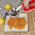 Miniatyrbillede 5 af 5: 22 cm - Rød manuel citronpresser med blødt greb - Meget robust - Til presning af citron og citrusfrugter - Let at rengøre -