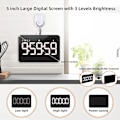 Miniatyrbillede 3 af 5: Digitalt Køkkenur til Køkken, Magnetisk Ur med Nedtælling/Optælling, Børneur med 5 Tommer LED-Display, 3 Lysstyrker 4 Justerbare Lydstyrker til Klasseværelse