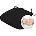 Miniatyrbild 1 av 5: Stolsdyna med knytband för matstol [16,5 X 16,2 tum Svart] - Memory Foam Halkfri Köksstolsdyna och Matsalsstolsdyna med Maskintvätt