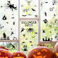 Miniatyrbilde 2 av 5: Edderkoppnett Flaggermus Veggklistremerker - Skummel Halloween Temafest Dekorasjon