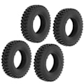 Miniatyrbillede 6 af 8: 4 stk 20 mm bredde knust sten mønster dæk til Tamiya traktor lastbil 1/14 RC bil sort
