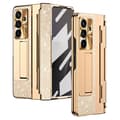 Fodral för Samsung Z Fold 7, med stödfot, gångjärnsskydd, strassglitter Gold