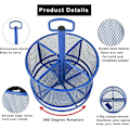 Miniatyrbillede 2 af 4: Mesh Skrivebordsorganisator, 360 Graders Roterende Multifunktionel Penholder, 4 Rum Skrivebordsstation