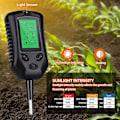 Miniatyrbillede 5 af 5: 4 i 1 Digital Jordfugtighedsmåler Plantetemperatur pH Solintensitet Luftfugtighed LCD Display Jordtestværktøj
