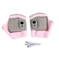 Miniatyrbillede 1 af 8: 2 stk. opvarmede handsker multifunktionelle selvoppvarmende halvfinger USB-opladning lyserøde håndvarmere med display til vandreture udendørs