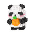 Miniatyrbillede 2 af 8: Mikrobyggeklodser Legetøj Panda, der krammer orange Miniature Klodser Søde Dyr Byggeklodser Sæt Legetøj Panda med Orange