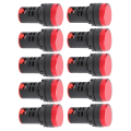 Miniatyrbilde 4 av 8: 10 STK AD16-22DS Høy lysstyrke rød LED-signallampe LED-indikatorlys for signalindikasjon AC/DC110V