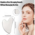 Miniatyrbilde 4 av 5: Visage Rustfritt Stål 304, Gua Sha Kropp Hjerteformet Stein, Gua Sha Metall for å Redusere Poser Under Øynene, Oppstramme Ansiktet,