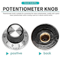 Miniatyrbild 2 av 4: 4 x Potentiometer Pot metallknopp med 0-9 skiva för 6mm axelknopp