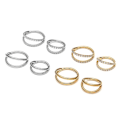 Miniatyrbild 3 av 3: Elegant guld 2-delad set: 8 mm och 10 mm perforerade konchringar