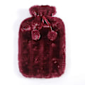 Miniatyrbillede 2 af 5: Vinter Faux Fur Gummi Varm Børne 2 Liter Hånd Fod Varmer Solid Husholdnings Vandpose DGZD rosarød