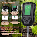 Miniatyrbillede 4 af 5: 4 i 1 Digital Jordfugtighedsmåler Plantetemperatur pH Solintensitet Luftfugtighed LCD Display Jordtestværktøj