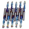 Miniatyrbillede 4 af 8: 10 stk. fræserbits i wolfram stål spiralrille fræser værktøj med belægning blå til træ PVC nylon