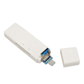 Miniatyrbild 7 av 8: 3-i-1 USB minneskortläsare USB C USB 3.0 MICRO USB Portabel minneskortläsare med 3 kontakter Vit
