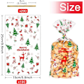 Miniatyrbilde 2 av 4: God Jul 100 stk. Juleplastposer for Godteri og Kjeks, Julegaveposer med Twist Ties for Julefestutstyr