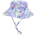 Miniatyrbild 1 av 8: Justerbar strandhatt solhatt unisex baby pojke flicka utomhus barn solhatt lila blomma M